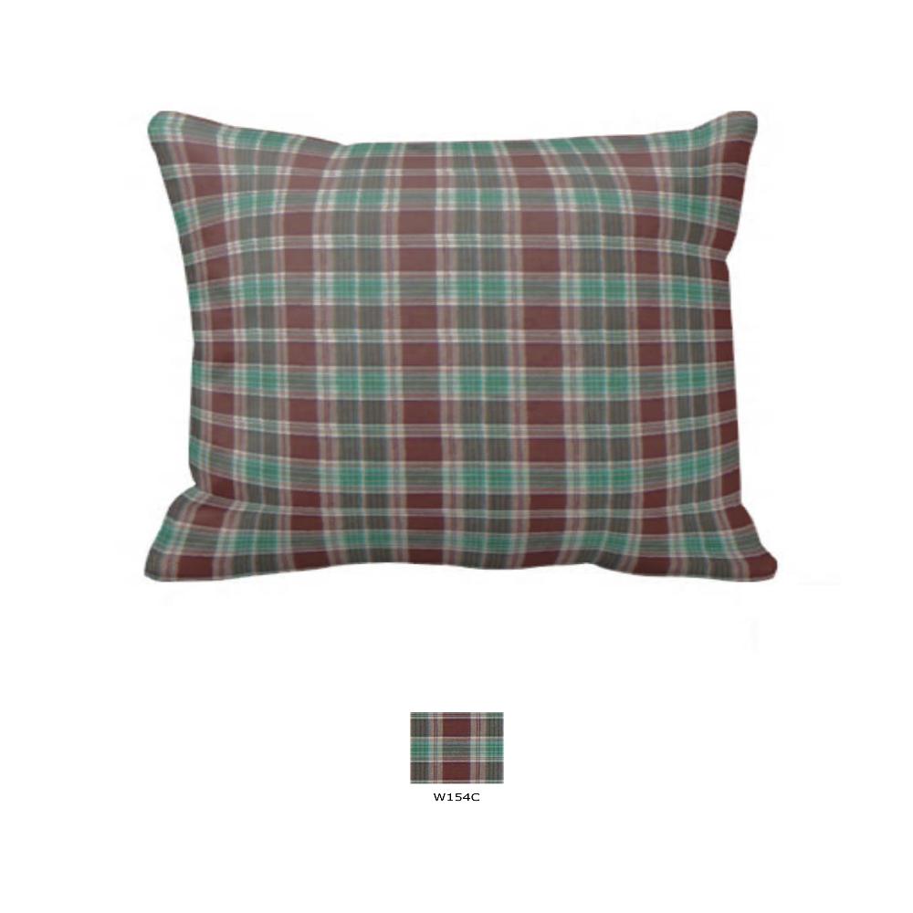 Brown and Green Plaid Pillow Sham 27"W x 21"L