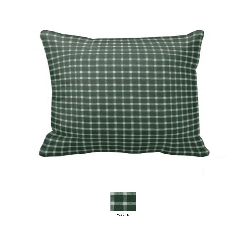 Homespun Green Check Pillow Sham 27"W x 21"L