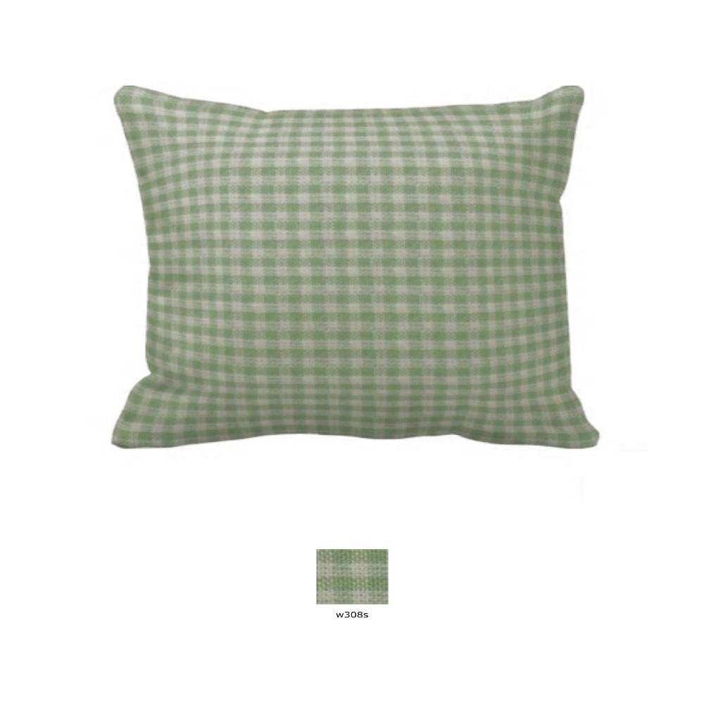 Mint Green Gingham Pillow Sham 27"W x 21"L
