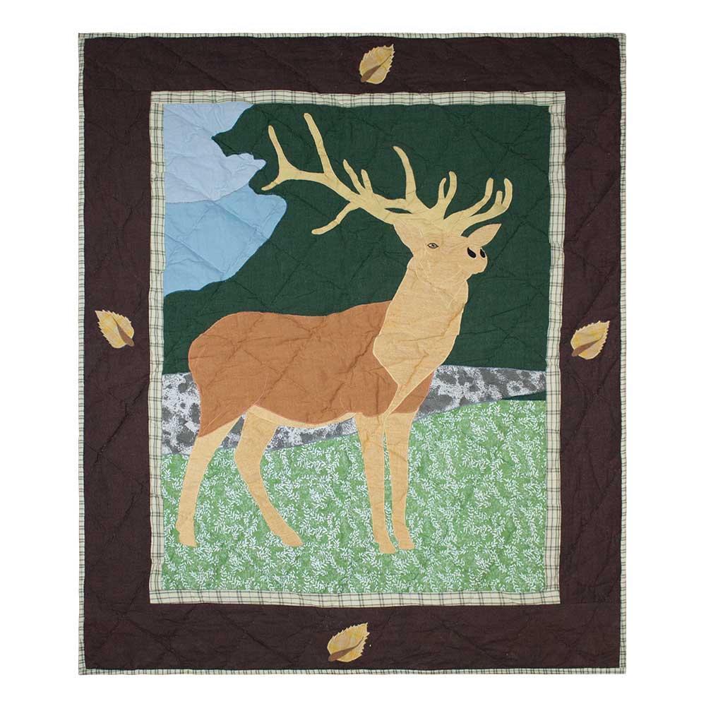 Brown Elk Baby Quilt 36"W x 46"L