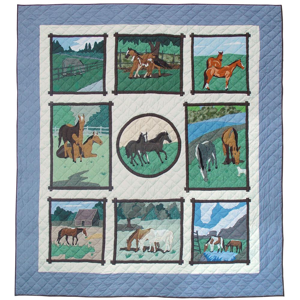 Horse Friends California King Quilt 114"W x 96"L