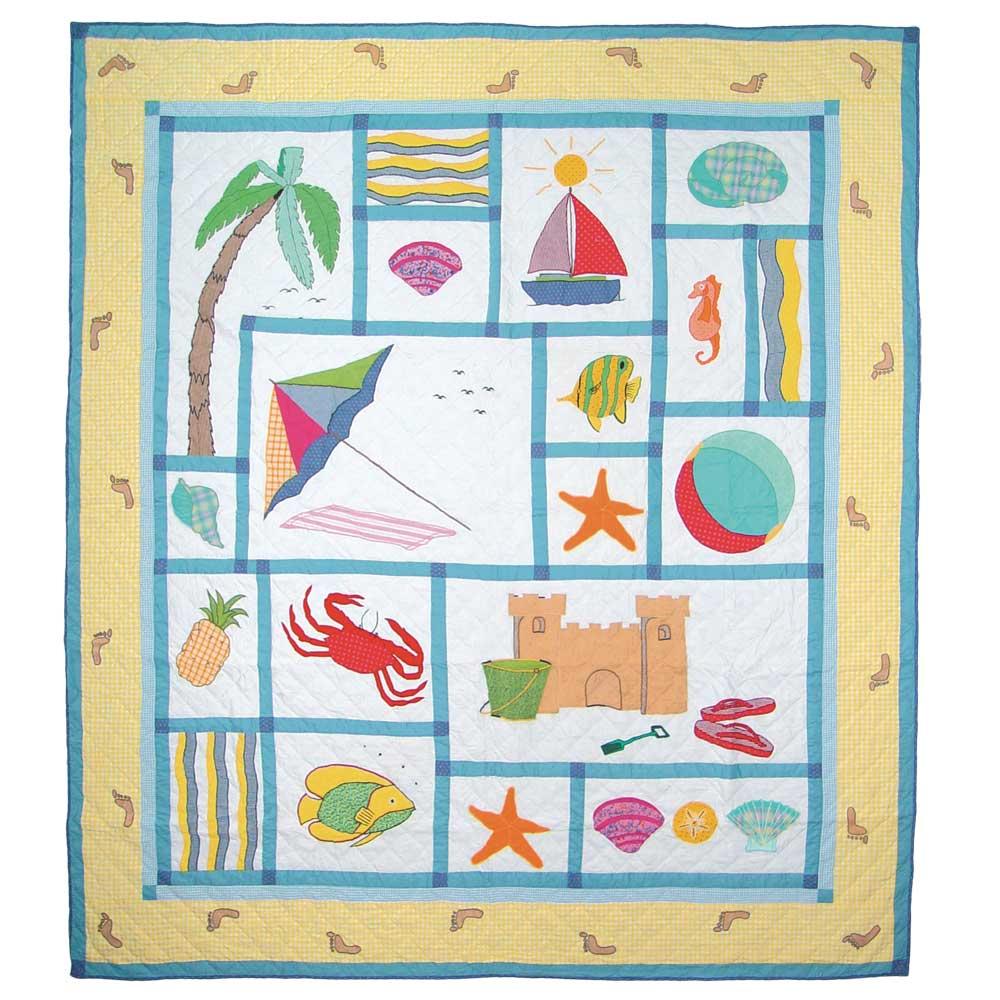 Summer Fun  Luxury King Quilt 120"W x 106"L