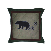 Bear Trail patchwork toss pillow 16"x 16"