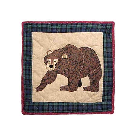 Cabin Bear Toss Pillow 16"W x 16"L
