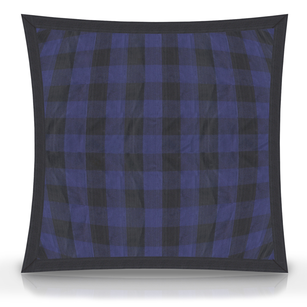 Blue and Black Twill Buffalo Check,fabric Toss Pillow 16"W x 16"L, Flanged