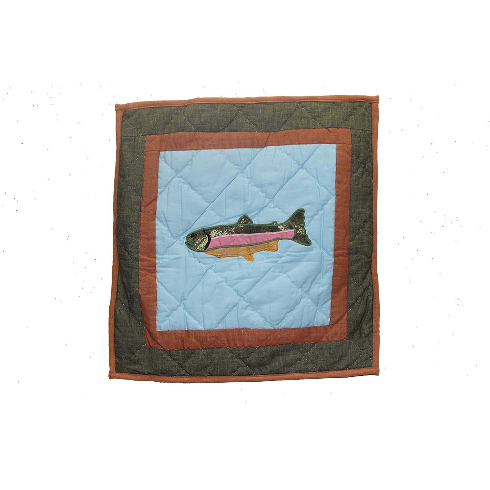 Fish Trail Toss Pillow 16"W x 16"L