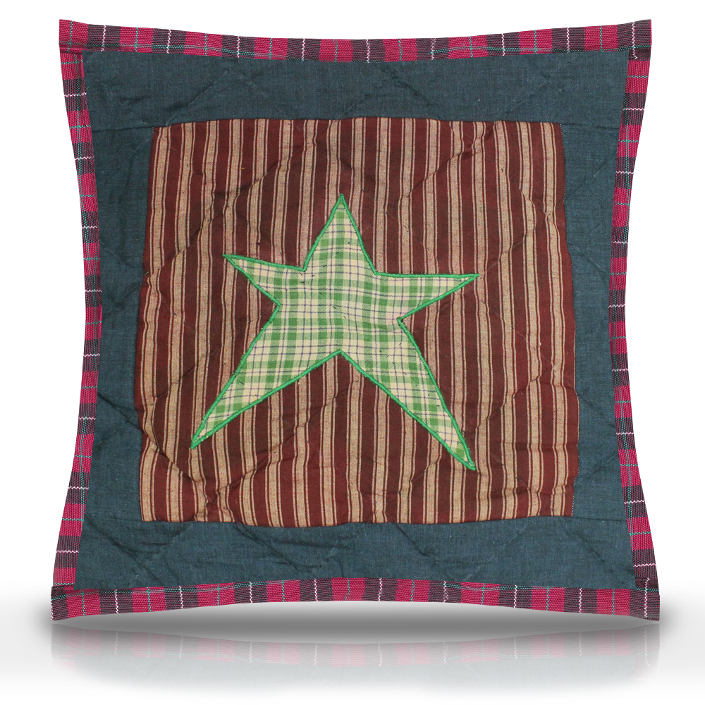 Homespun Stars Toss Pillow 16"W x 16"L