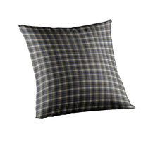 Blue Black Grey Plaid Toss Pillow 16"W x 16"L