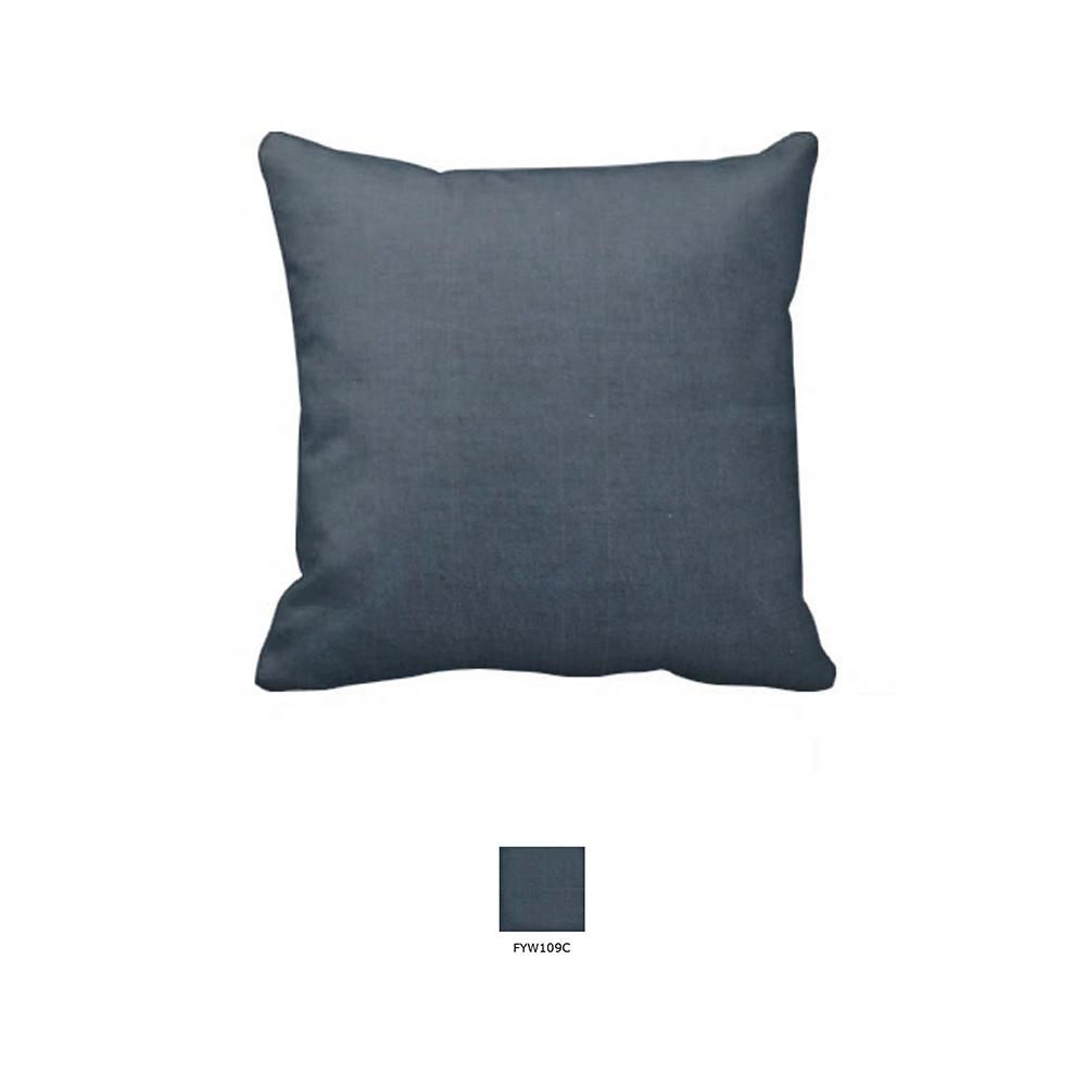 Dark Spruce Blue Chambray Toss Pillow 16"W x 16"L