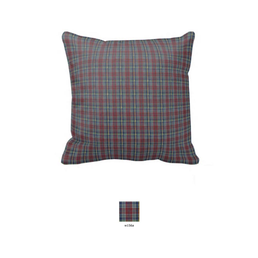 Burgundy Plaid Toss Pillow 16"W x 16"L