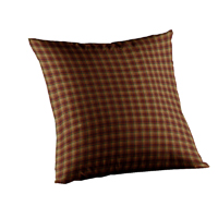 Rustic Red and Tan Check Plaid Toss Pillow 16"W x 16"L