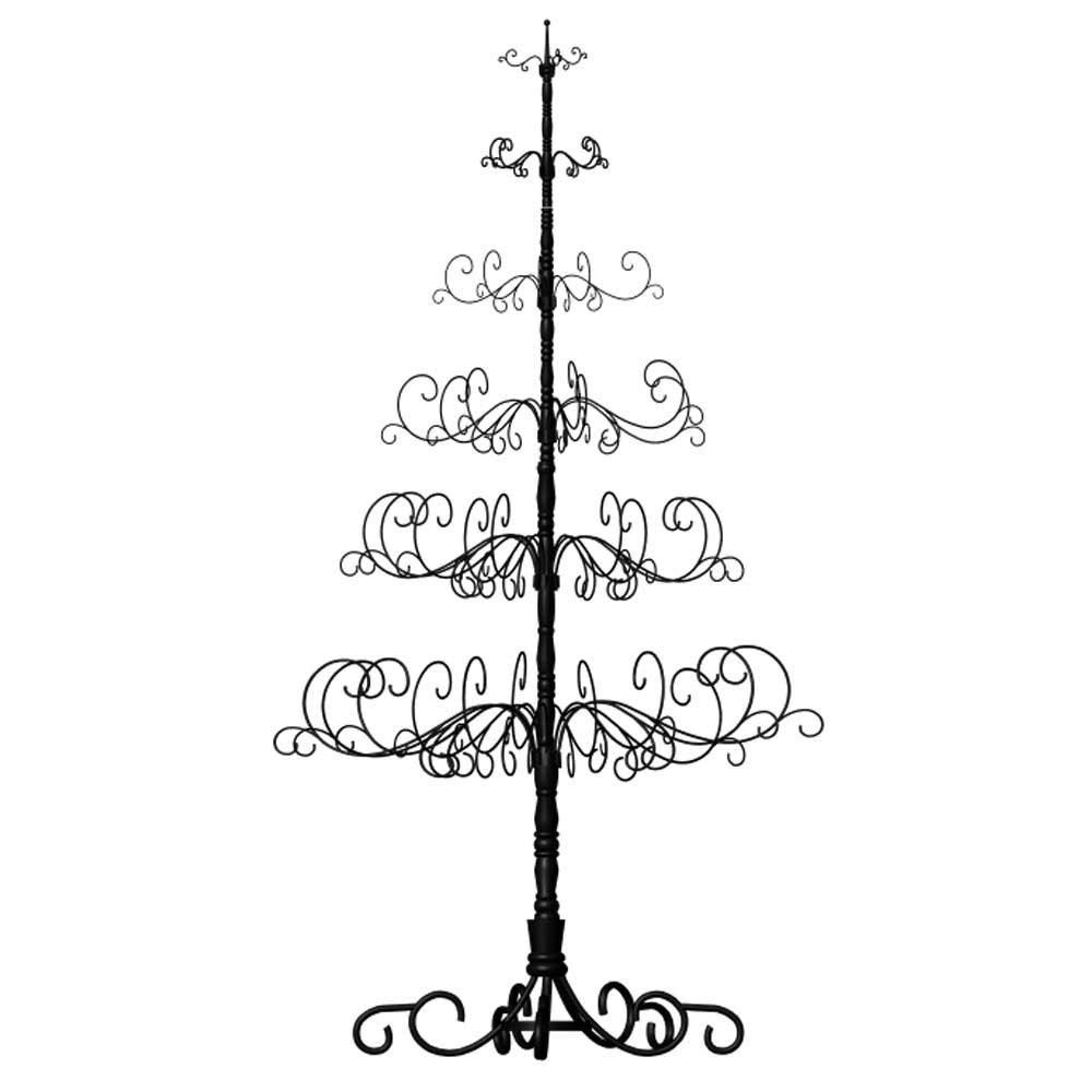 10' Wrought Iron Black X-mas Tree with 6 Levels, 52" x 52" x 120"